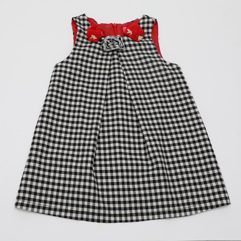 SAM 0-13-Παιδικό φόρεμα SAM 0-13 καρό μαύρο λευκό