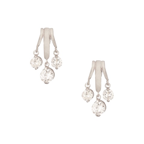 JEWELTUDE-Γυναικεία ασημένια διπλά σκουλαρίκια JEWELTUDE huggies