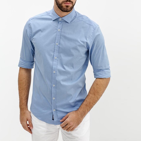 EDWARD JEANS-Ανδρικό πουκάμισο EDWARD JEANS CLAUS-LIC ανοιχτό μπλε