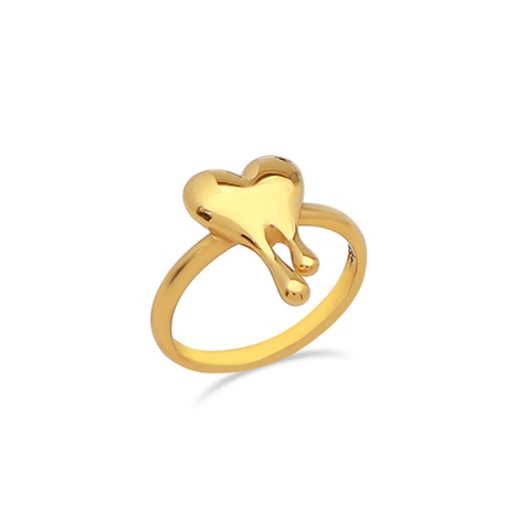 FOLLI FOLLIE-Γυναικείο επιχρυσωμένο δαχτυλίδι FOLLI FOLLIE Melting Heart με μοτίφ καρδιά