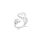 FOLLI FOLLIE-Γυναικείο ανοιχτό δαχτυλίδι Melting Heart από ασήμι με μοτίφ καρδιές
