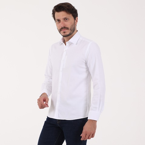 MARTIN & CO-Ανδρικό πουκάμισο MARTIN & CO SLIM FIT λευκό