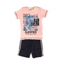 SAM 0-13-Παιδικό σετ από μπλούζα και σορτσάκι SAM 0-13 TROPICAL SUMMER ροζ μαύρο