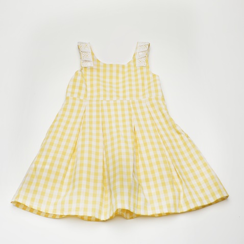 SAM 0-13-Παιδικό φόρεμα SAM 0-13 121.145 κίτρινο λευκό καρό