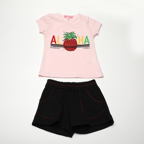 SAM 0-13-Παιδικό σετ απο μπλούζα και σορτσάκι SAM 0-13 121.169 ροζ μαύρο