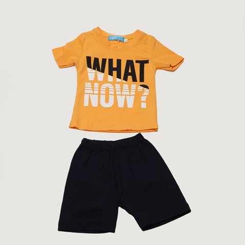 SAM 0-13-Παιδικό σετ απο μπλούζα και σορτσάκι SAM 0-13 121.575 πορτοκαλί μαύρο