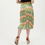 ATTRATTIVO-Γυναικεία πλισέ midi φούστα ATTRATTIVO πορτοκαλί πράσινη