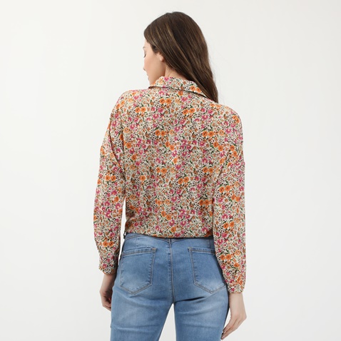 ATTRATTIVO-Γυναικείο cropped πουκάμισο ATTRATTIVO πολύχρωμο floral