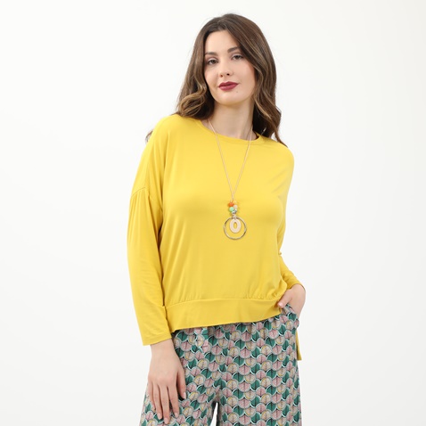 ATTRATTIVO-Γυναικεία μπλούζα και κολιέ ATTRATTIVO κιτρινο