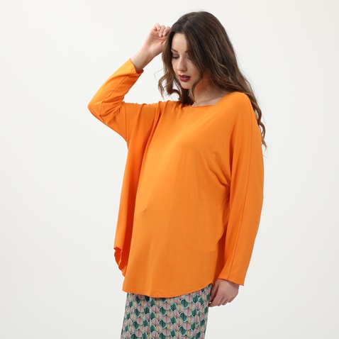 ATTRATTIVO-Γυναικεία μακριά μπλούζα ATTRATTIVO πορτοκαλί