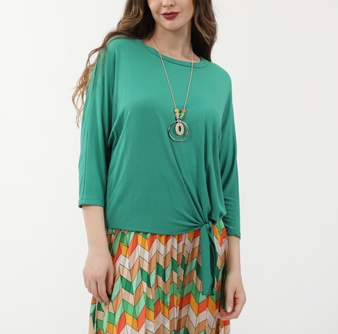 ATTRATTIVO-Γυναικεία μπλούζα και κολιέ ATTRATTIVO πράσινη