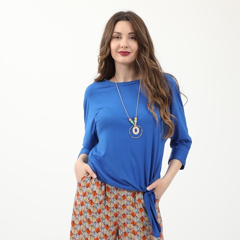 ATTRATTIVO-Γυναικεία μπλούζα και κολιέ ATTRATTIVO μπλε