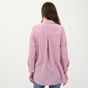 ATTRATTIVO-Γυναικείο μακρύ πουκάμισο ATTRATTIVO ριγέ ροζ λευκό