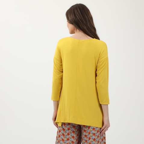 'ALE-Γυναικεία μακριά μπλούζα και κολιέ 'ALE κίτρινη