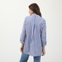'ALE-Γυναικείο μακρύ πουκάμισο 'ALE ριγέ μπλε λευκό