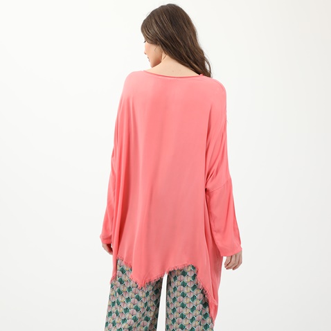 'ALE-Γυναικεία μακριά ασύμμετρη μπλούζα 'ALE ροζ