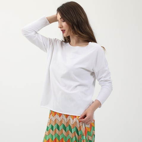 ATTRATTIVO-Γυναικεία basic μπλούζα ATTRATTIVO λευκή