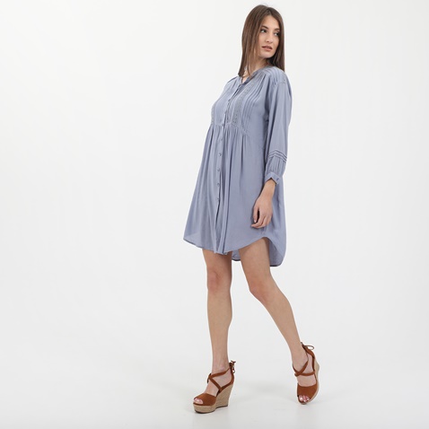 ATTRATTIVO-Γυναικείο φόρεμα πουκαμίσα ATTRATTIVO γαλάζιο