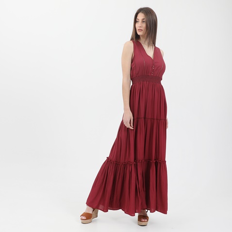 ATTRATTIVO-Γυναικείο μακρύ φόρεμα ATTRATTIVO μπορντό