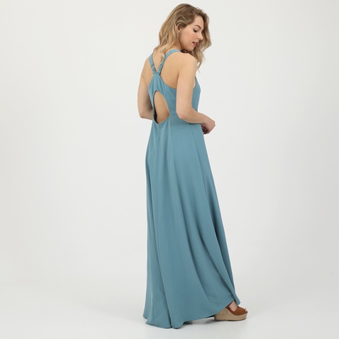 ATTRATTIVO-Γυναικείο maxi φόρεμα ATTRATTIVO ανοιχτό μπλε