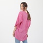 'ALE-Γυναικεία πουκαμίσα τουνίκ 'ALE ριγέ ροζ λευκή