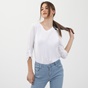 ATTRATTIVO-Γυναικεία μεταξωτή μπλούζα ATTRATTIVO λευκή