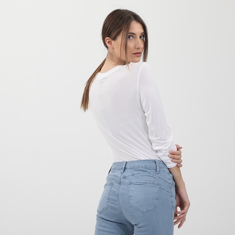 ATTRATTIVO-Γυναικεία μεταξωτή μπλούζα ATTRATTIVO λευκή
