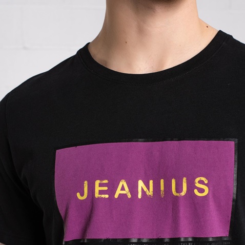 EDWARD JEANS-Ανδρικό t-shirt EDWARD JEANS JEANER μαύρο μοβ
