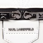 KARL LAGERFELD-Γυναικεία τσάντα μέσης KARL LAGERFELD STUDIO ZIP BUMBAG λευκή