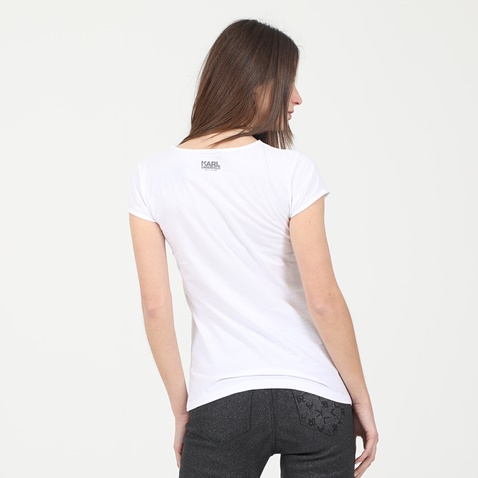 KARL LAGERFELD-Γυναικείo t-shirt KARL LAGERFELD CO λευκό