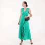 TED BAKER-Γυναικείο μακρύ φόρεμα TED BAKER RUFFLE DETAIL πράσινο