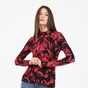 TED BAKER-Γυναικεία μπλούζα TED BAKER  ROCOCO PRINTED FITTED TOP μαύρη κόκκινη floral