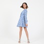 TED BAKER-Γυναικείο mini φόρεμα TED BAKER HEIDIEE MODERNITY PRINTED μπλε λευκό