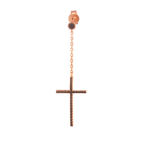 JEWELTUDE-Γυναικείο μακρύ σκουλαρίκι JEWLTUDE 8817 ασημένιο ρόζ επιχρυσωμένο