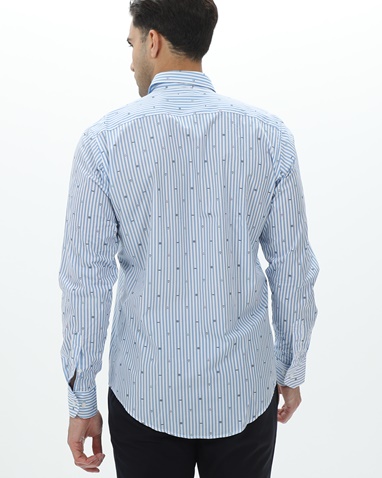 DORS-Ανδρικό πουκάμισο DORS ριγέ γαλάζιο λευκό