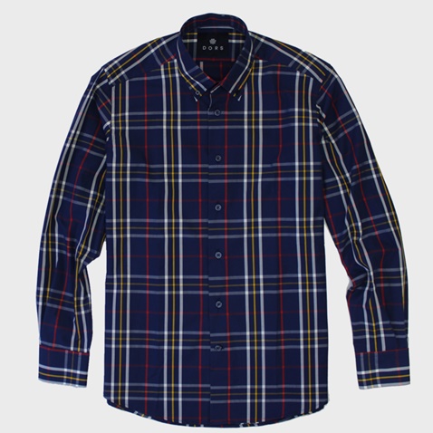 DORS-Ανδρικό πουκάμισο DORS καρό μπλε κόκκινο