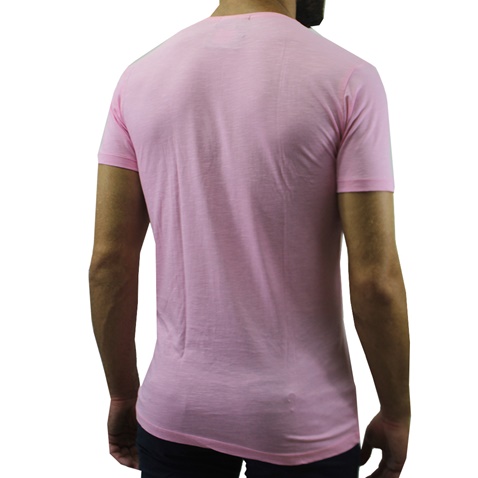 DORS-Ανδρικό t-shirt με στάμπα DORS ροζ