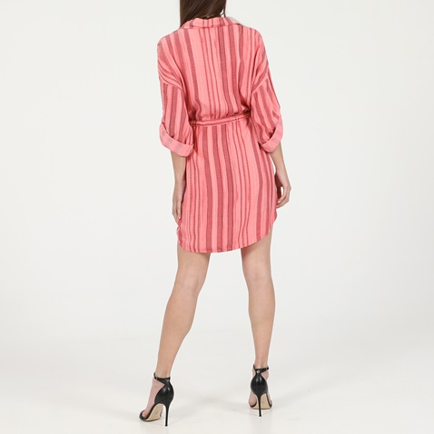 'ALE-Γυναικείο mini φόρεμα 'ALE ροζ ριγέ