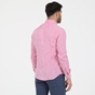 MARTIN & CO-Ανδρικό λινό πουκάμισο MARTIN & CO CUSTOM FIT ροζ