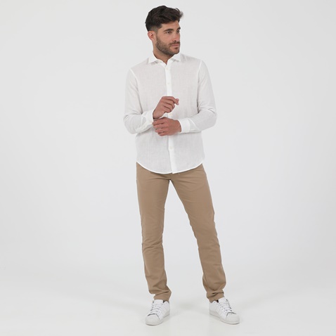 MARTIN & CO-Ανδρικό πουκάμισο MARTIN & CO CUSTOM FIT λευκό