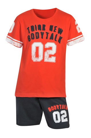 BODYTALK-Παιδικό σετ BODYTALK απο μπλούζα και βερμούδα 161-754299 πορτοκαλί γκρι