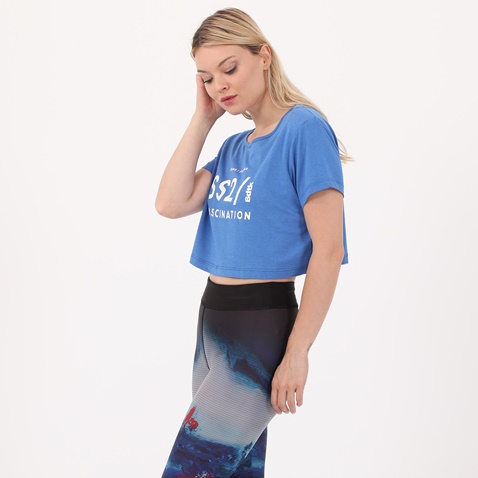 BODYTALK-Γυναικείο cropped t-shirt BODYTALK μπλε