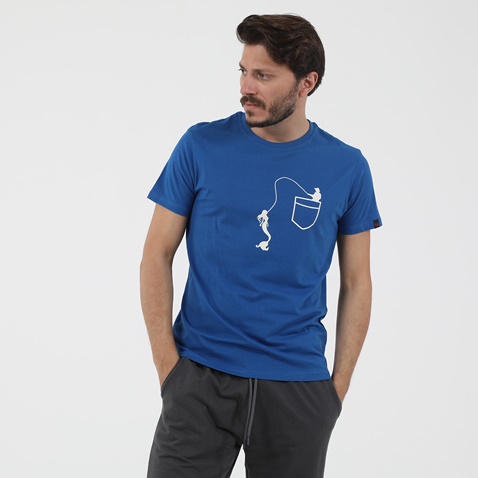 RUN-Ανδρικό t-shirt RUN MERMAID μπλε