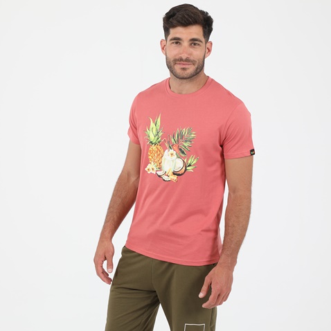 GREENWOOD-Ανδρικό t-shirt GREENWOOD T-SHIRT GRW01 FRUIT κοραλί