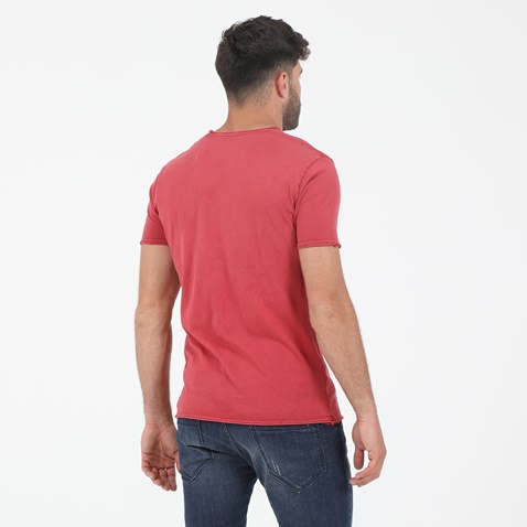 MARTIN & CO-Ανδρικό t-shirt MARTIN & CO κόκκινο κεραμιδί