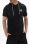 UNDER ARMOUR-Ανδρική κοντομάνικη φούτερ μπλούζα UNDER ARMOUR 1370396 RIVAL TERRY LC SS HD μαύρη