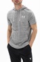 UNDER ARMOUR-Ανδρική κοντομάνικη φούτερ μπλούζα UNDER ARMOUR 1370396 RIVAL TERRY LC SS HD γκρι