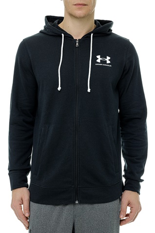 UNDER ARMOUR-Ανδρική φούτερ ζακέτα UNDER ARMOUR 1370409 RIVAL TERRY LC FZ μαύρη