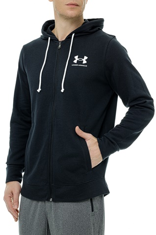 UNDER ARMOUR-Ανδρική φούτερ ζακέτα UNDER ARMOUR 1370409 RIVAL TERRY LC FZ μαύρη