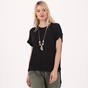 ATTRATTIVO-Γυναικεία μακριά μπλούζα με κολιέ ATTRATTIVO μαύρη